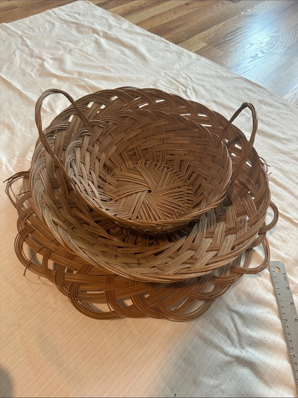 Handwoven Natural Brown Wicker Basket Trio - Home Accents